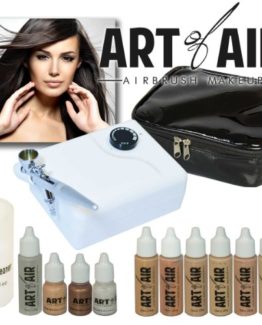 Art-of-Air-Professional-Airbrush-Cosmetic-Makeup-System-Fair-to-Medium-Shades-6pc-Foundation-Set-with-Blush-Bronzer-Shimmer-and-Primer-Makeup-Airbrush-Kit-0